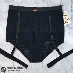 DAYDREAM NATION LUNA GARTER PANTY / DOLLS KILL BETTY UNDERWEAR BLACK PINUP SMALL